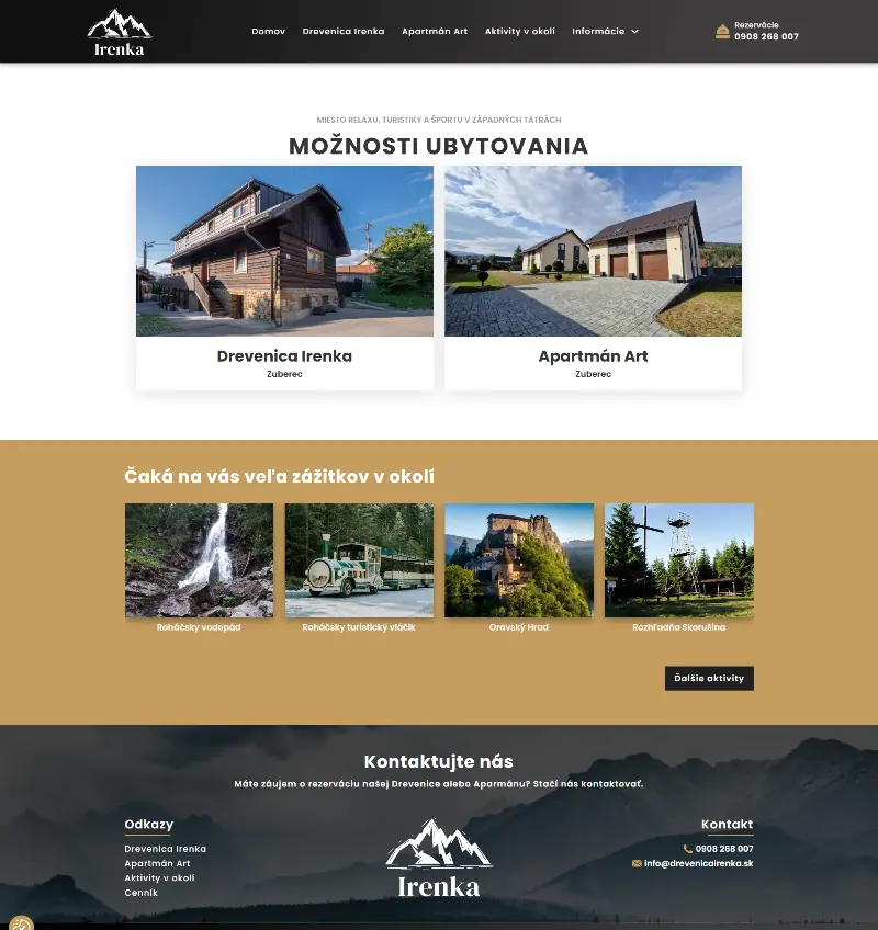 DrevenicaIrenka.sk website screenshot.
