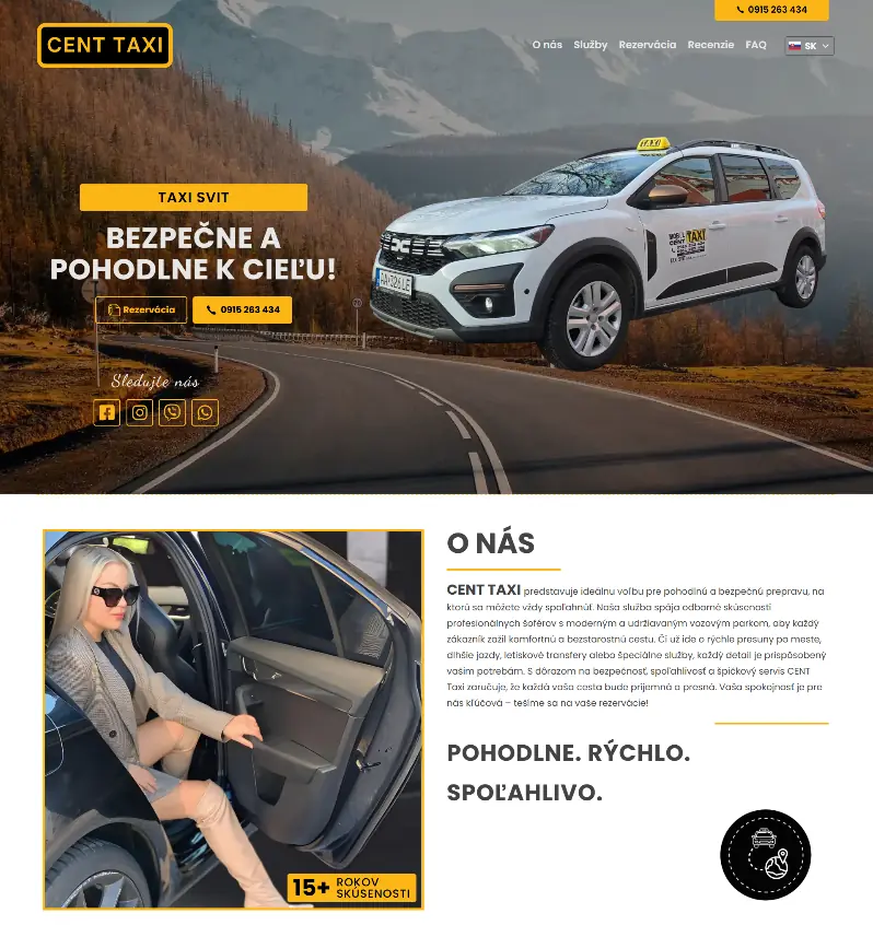TAXISVIT.sk website screenshot.